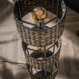 Vloerlamp 3L tower waterhyacint / Zwart nikkel