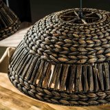 Hanglamp 2x dome waterhyacint / Zwart nikkel