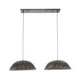Hanglamp 2x dome waterhyacint / Zwart nikkel