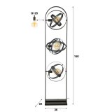 Vloerlamp 3L cosmos mesh / Artic zwart