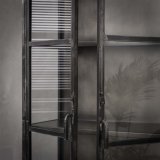 Vitrinekast Rift metal 2 deuren / Gun metal