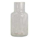 Vaas Berbenno transparant/wit glas, 7x13,5 cm