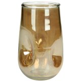 Kaarshouder Lucarelli goud glas, 9x16 cm