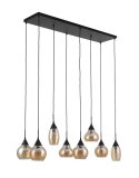 Hanglamp Lungo amber glas, 30x120 cm