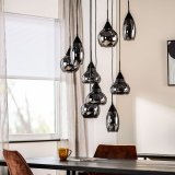 Hanglamp Lungo smoke glas, 60x130 cm