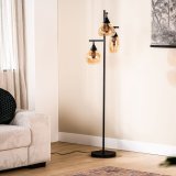Vloerlamp Lungo zwart staal, 160x35x35 cm