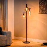 Vloerlamp Lungo zwart staal, 160x35x35 cm