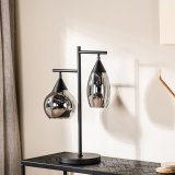 Tafellamp Lungo zwart staal, 60x22x20 cm