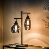 Tafellamp Lungo zwart staal, 60x22x20 cm