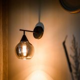 Wandlamp Lungo smoke glas, 12x18x40 cm