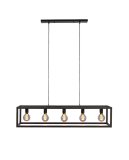 Hanglamp Tiamo zwart staal, 120x25x160 cm