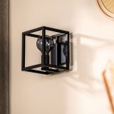 Wandlamp Tiamo zwart staal, 18x18x18 cm