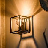 Wandlamp Tiamo zwart staal, 18x18x18 cm