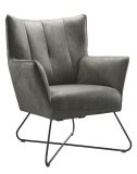 Fauteuil Moretto graphite microleder, 80x75x99 cm
