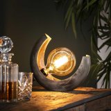 Tafellamp half Moon oud zilver