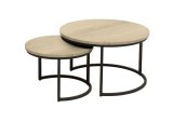 Salontafel Set Lunata fresh oak melamine, 75x46 cm