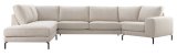 Hoekbank Linoza bonellvering + pocketvering en viscoschuim zitting natural