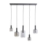 Hanglamp Peglio glas smoke zwart, 32x110x22 cm