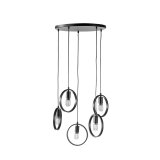 Hanglamp Girare zwart metaal 5-lichts