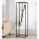 Vloerlamp Lungo frame, amber glas5-lichts 
