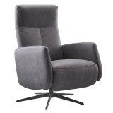 Relaxfauteuil Perfini donkergrijs met verstelbare rug en voetensteun 