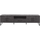 Tv-meubel Piastra zwart mangohout 48x 188 x 40 cm