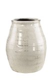 Vaas Oslo oud wit keramiek, 19x22,5 cm