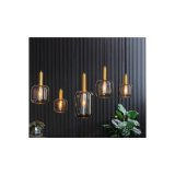 Hanglamp Peglio smoke + antiek brons 5 lampen