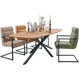 Eettafel Romaro deens ovaal 260 x 110 teak mix rough