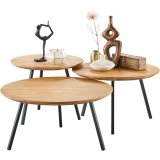 Bijzettafel Aska ø65 teak naturel brushed