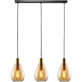 Hanglamp Felinio amber glas 3 lichts