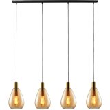 Hanglamp Felinio amber glas 4 lichts