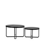 Salontafel Set Brute zwart metaal, 70 cm