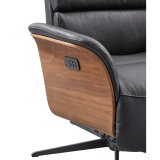 Relaxfauteuil Liri electrisch verstelbare rug en voetensteun (draaibaar) leder soleda 441 black