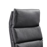 Relaxfauteuil Liri electrisch verstelbare rug en voetensteun (draaibaar) leder soleda 441 black