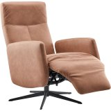 Relaxfauteuil Perfini Camel met verstelbare rug en voetensteun