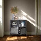 Opbergkastje Carpino 90 x 90 metaal/glas