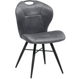 Eetkamerstoel Loana antraciet microvezel, 53x62x87 cm