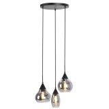 Hanglamp Lungo smoke glas 3 lichts