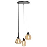 Hanglamp Lungo amber glas 3 lichts