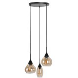 Hanglamp Lungo amber glas 3 lichts