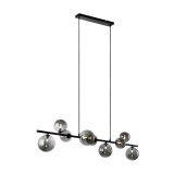 Hanglamp Olivento smoke glas 9 lichts