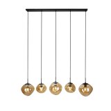 Hanglamp Macato amber glas 5 lichts