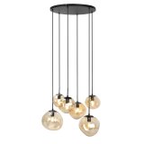 Hanglamp Macato amber glas 6 lichts