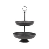 Etagère zwart metaal, 26x38 cm