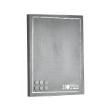 Wanddecoratie Memobord grijs metaal, 36x3x46 cm