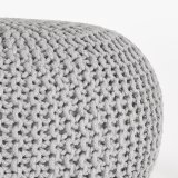Poef Knitted lichtgrijs, 70 cm