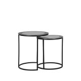 Salontafel Set Pair antiek ash metaal, 40 cm