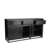 Showroommodel dressoir Chili zwart mangohout, 170x45x90 cm