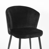 Eetkamerstoel Wave zwart fluweel